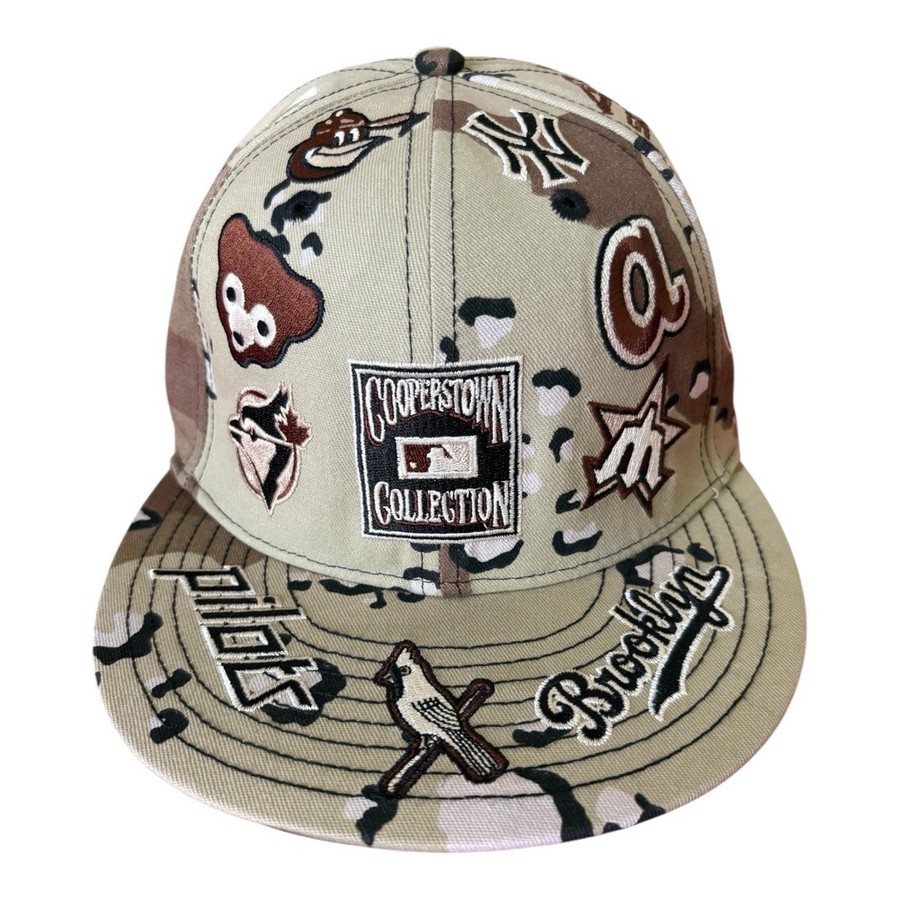 New Era 59FIFTY Cooperstown Collection Camo Team Logos Fitted Hat - Size: 7 3/8